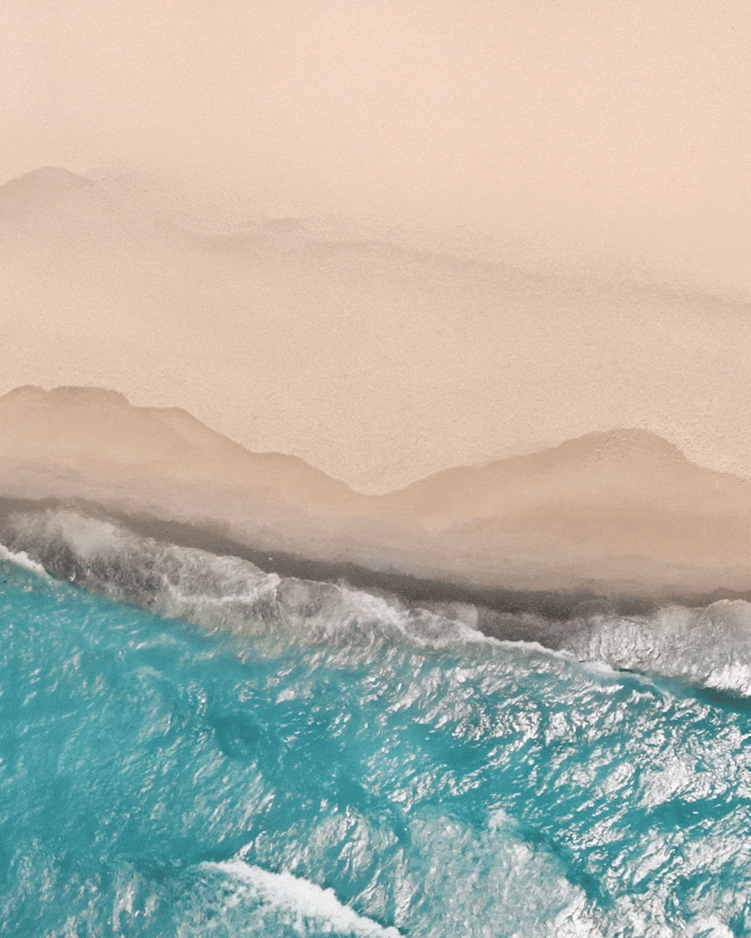 Overhead beach shot